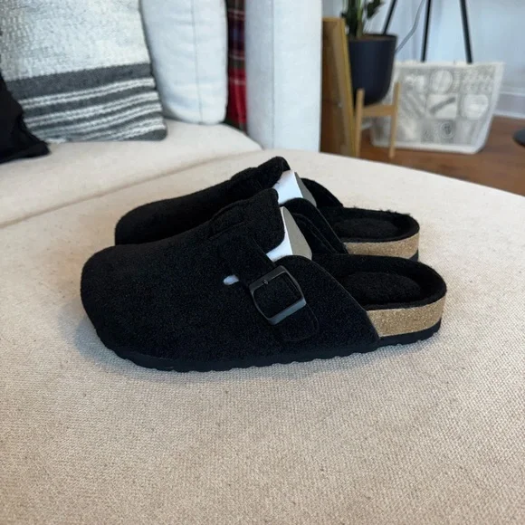 Cushionaire Hana Cork Footbed Clog Wools, Black, Sz 8.5, NWB - Picture 2 of 10